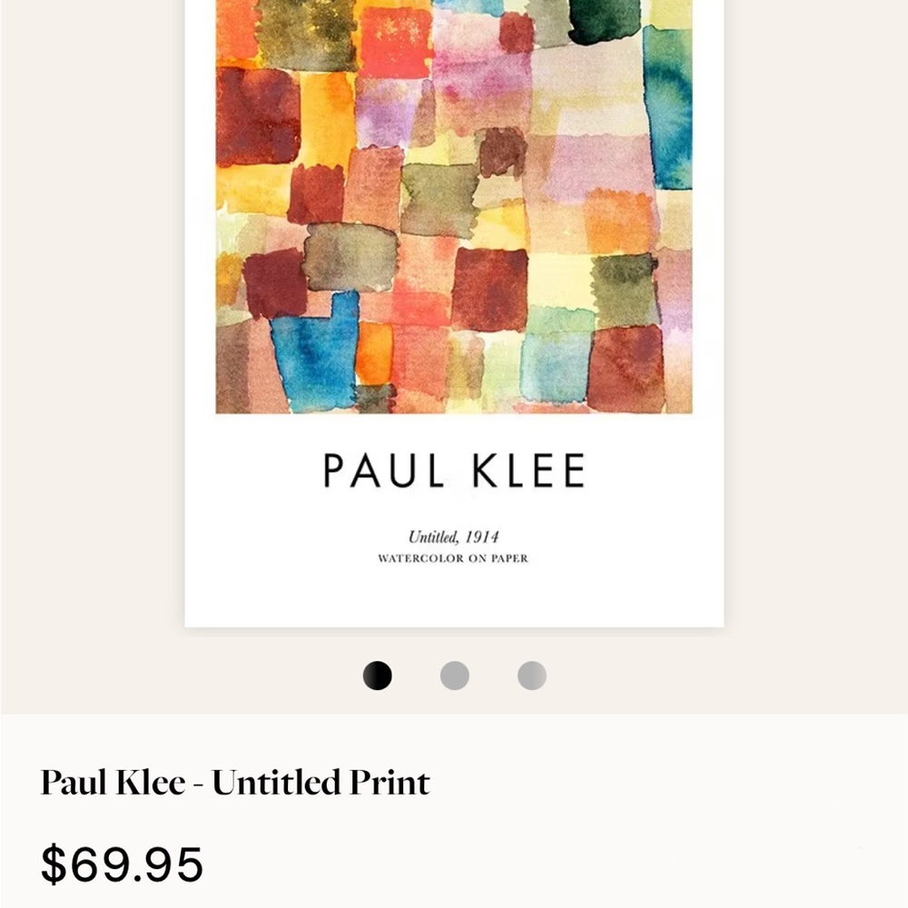Paul Klee; Multicolor Art Print 70cm x 100cm